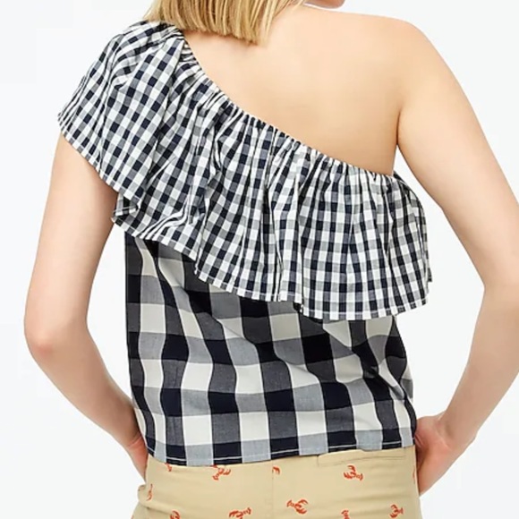 COTTON POPLIN RUFFLE-SHOULDER TOP - Picture 8 of 9